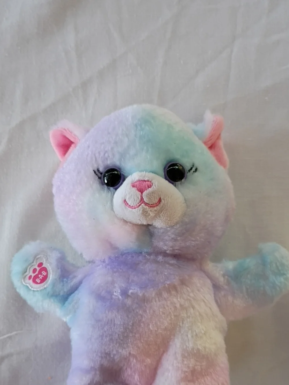 EUC Build-A-Bear Mini Beans Pastel Swirl Kitty 7